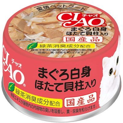 CIAO 貓罐罐 - 白肉金槍魚, 帆立貝　85g x 6個　